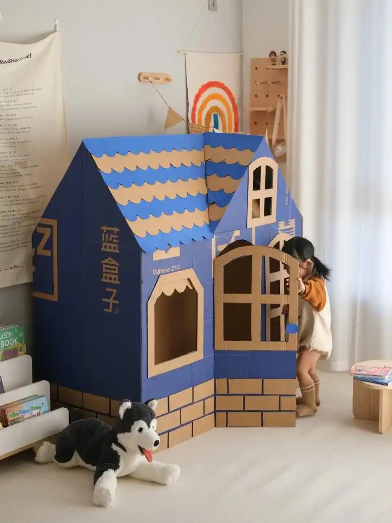 总能刷到上各位妈妈给宝宝用废纸箱做的小房子92 正好最近入手了新