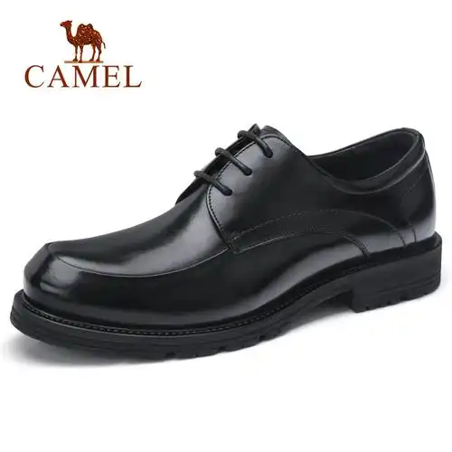 骆驼男鞋2018秋季新款男士商务正装皮鞋系带低帮潮流皮鞋男德比鞋