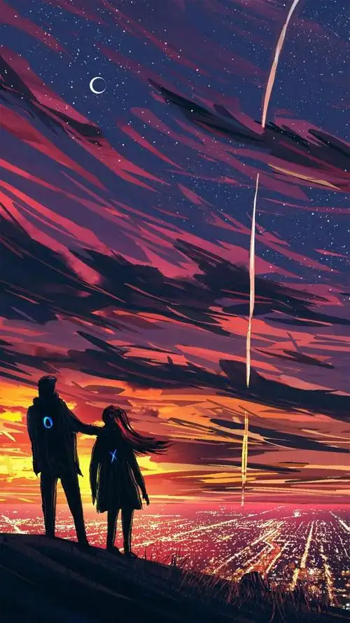 心累伤感的动漫场景手绘插画,高清图片,手机锁屏桌面-壁纸族
