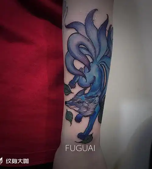九尾_纹身图案手稿图片_fuguai的纹身作品集