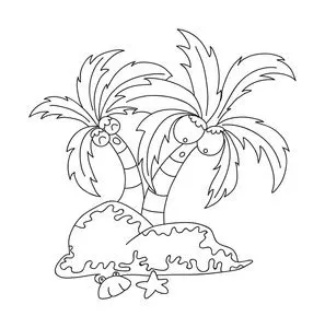 手工绘制两种椰子树照片