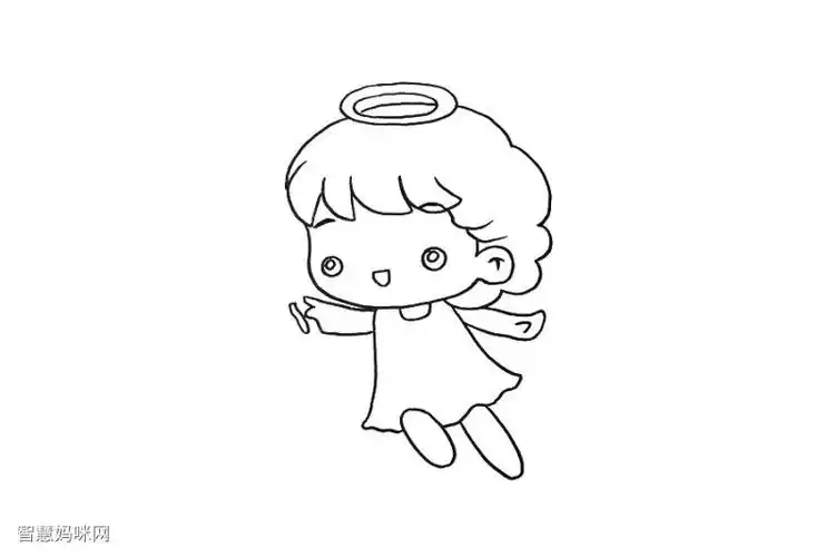 可爱小天使怎么画-图1简笔画作品完成图