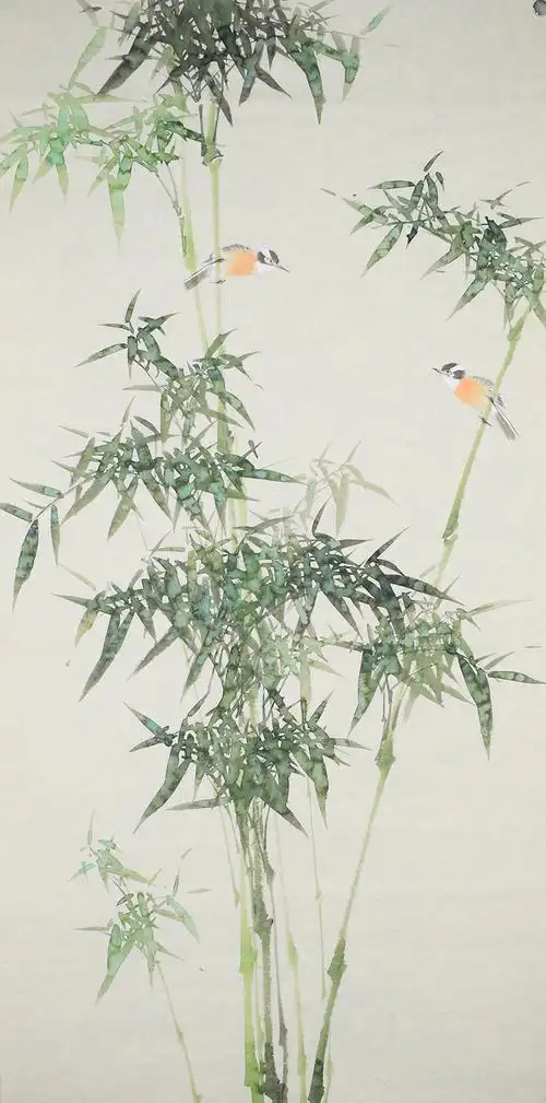 许老师1现代作家写意画四尺竹子_写意竹子_竹子_花鸟_国画_装饰作品