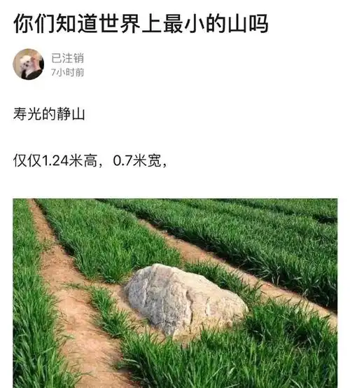 世界上最小的山是静山