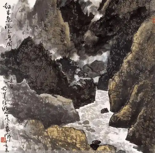 雷正民当代著名山水画家气势恢宏笔墨洒脱