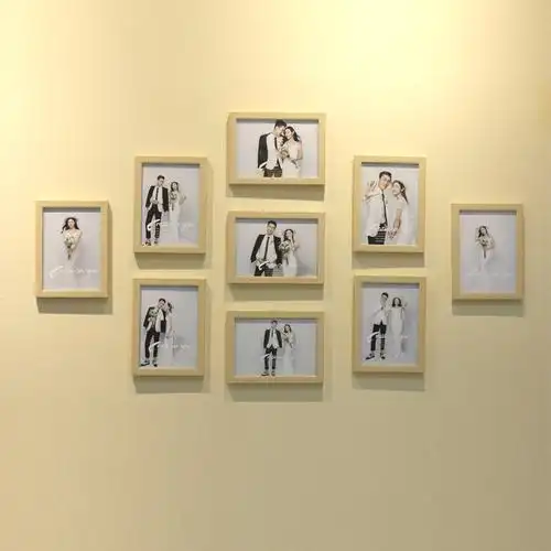 简约九宫格连体组合挂墙5寸6寸7寸10寸欧式相框卧室装饰画照片墙