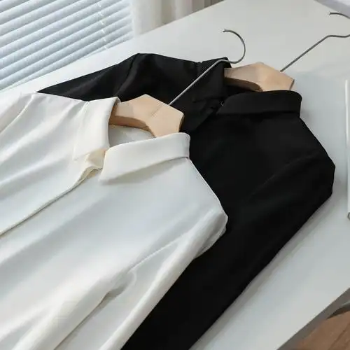 白色衬衫女高级感面试职业装雪纺正装工作服工装白衬衣春秋款长袖