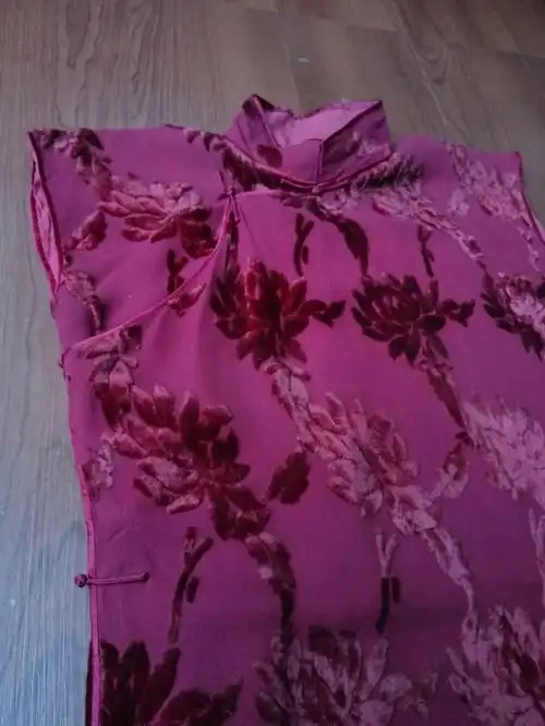 民国透纱丝绒旗袍