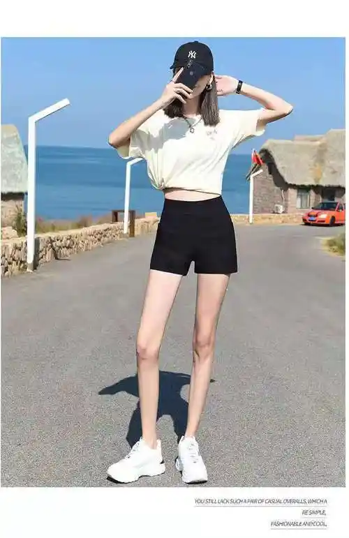 黑色短裤女夏外穿高腰显瘦弹力紧身打底裤2022新款休闲热裤潮ins黑色s