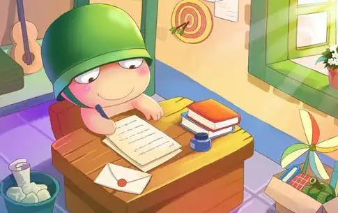 可爱炮炮兵勤奋学习励志图片