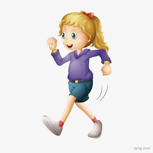 彩色扁平化步行png素材透明免抠图片装饰效果