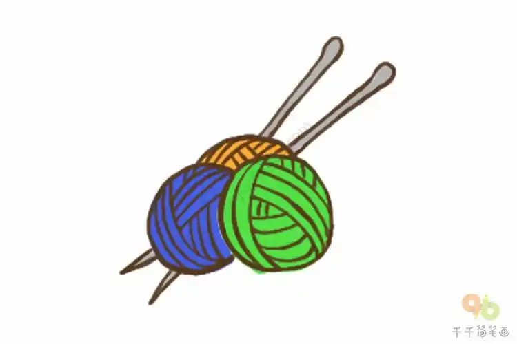 彩色线团简笔画