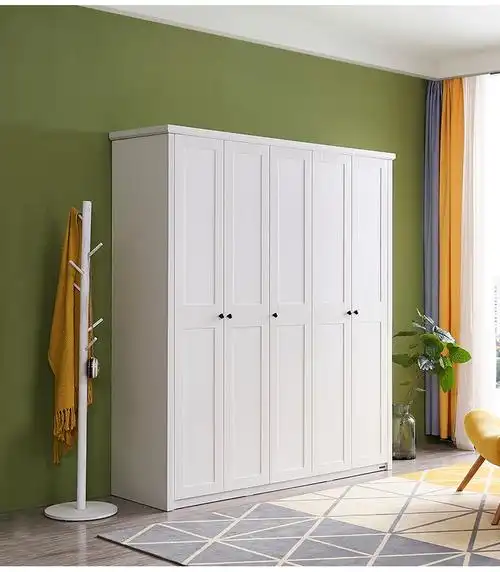 全友家居衣柜现代北欧五门经济型卧室大衣柜实木边框简易大衣橱125801