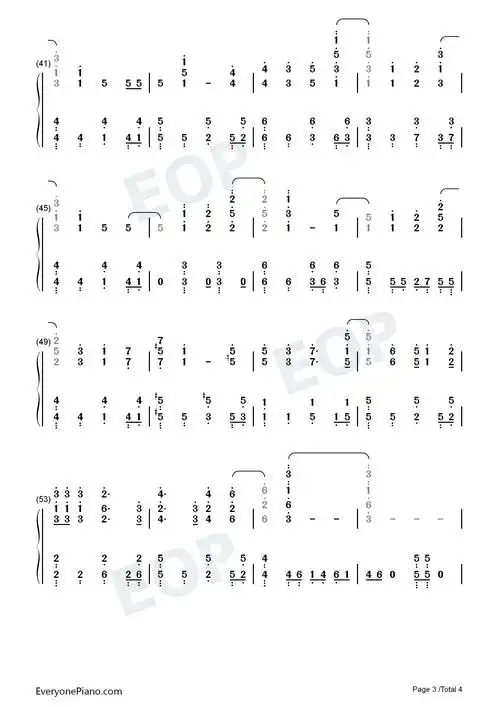 嘘じゃない-我的英雄学院第五季ed2双手简谱预览3