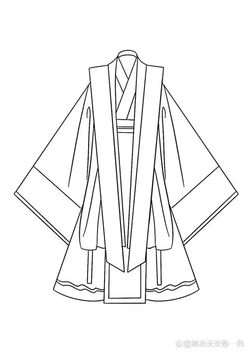 服装设计款式图/ 4款汉服 ( 2 ) 再来4款汉服款式图