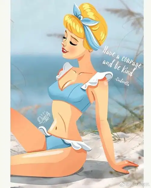 当迪士尼的公主们穿上比基尼插画家dariainsdariart