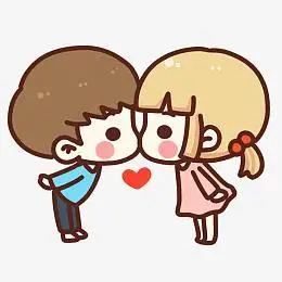卡通亲亲情侣头像
