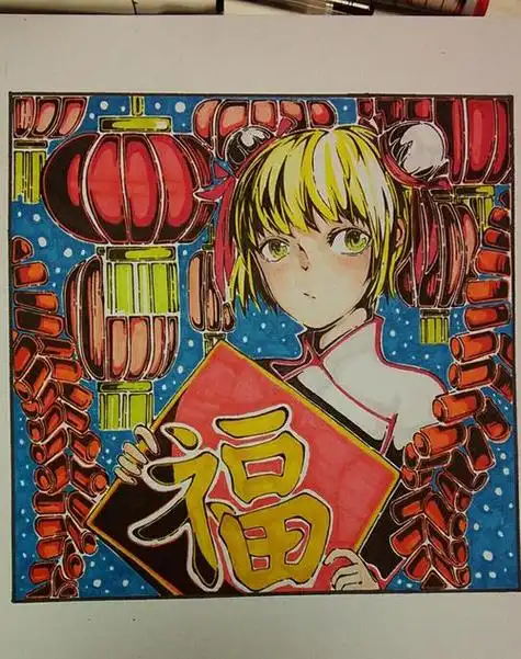 忽略春节这个绘画的主题儿童画过春节步骤图分解有关春节的画画图片的