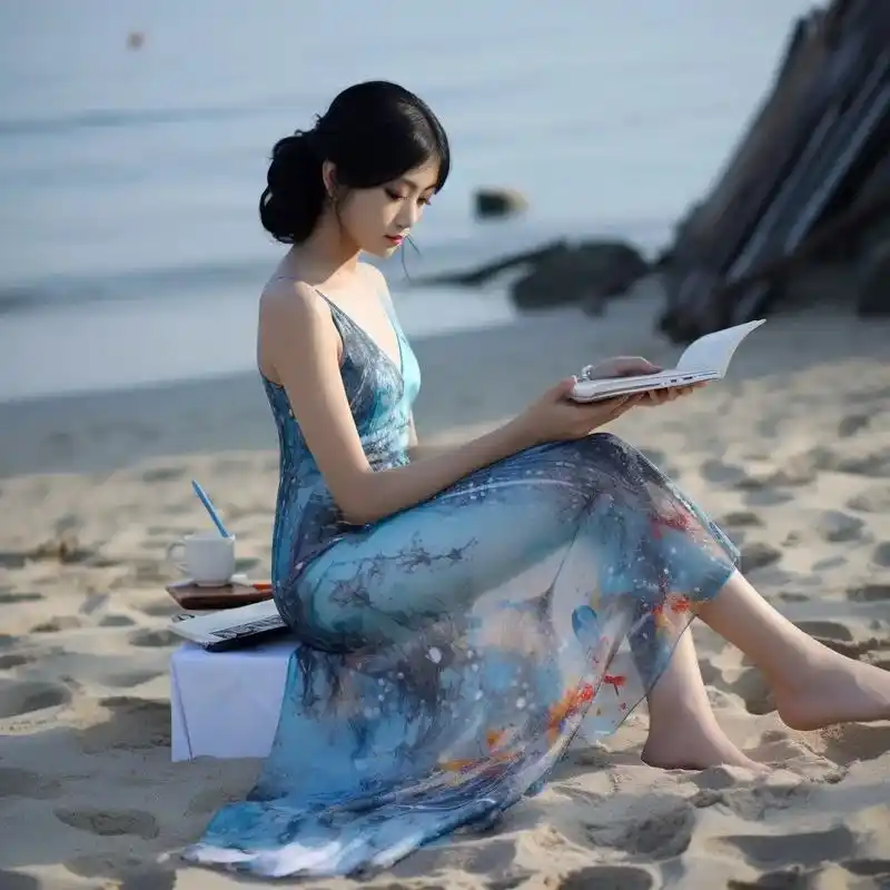 沙滩光脚女孩女大学生毕业照海边.#少女写真 #摄影约拍 #甜 - 抖音