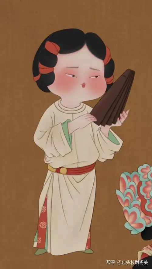 校尉带您欣赏可爱插画超萌的胖脸仕女图