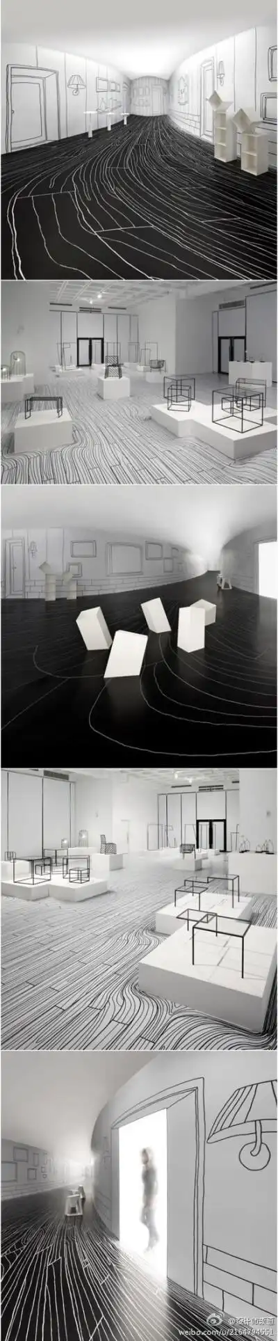 【黑白空间设计】设计师oki sato带给我们的黑白空间设计,强烈的素描