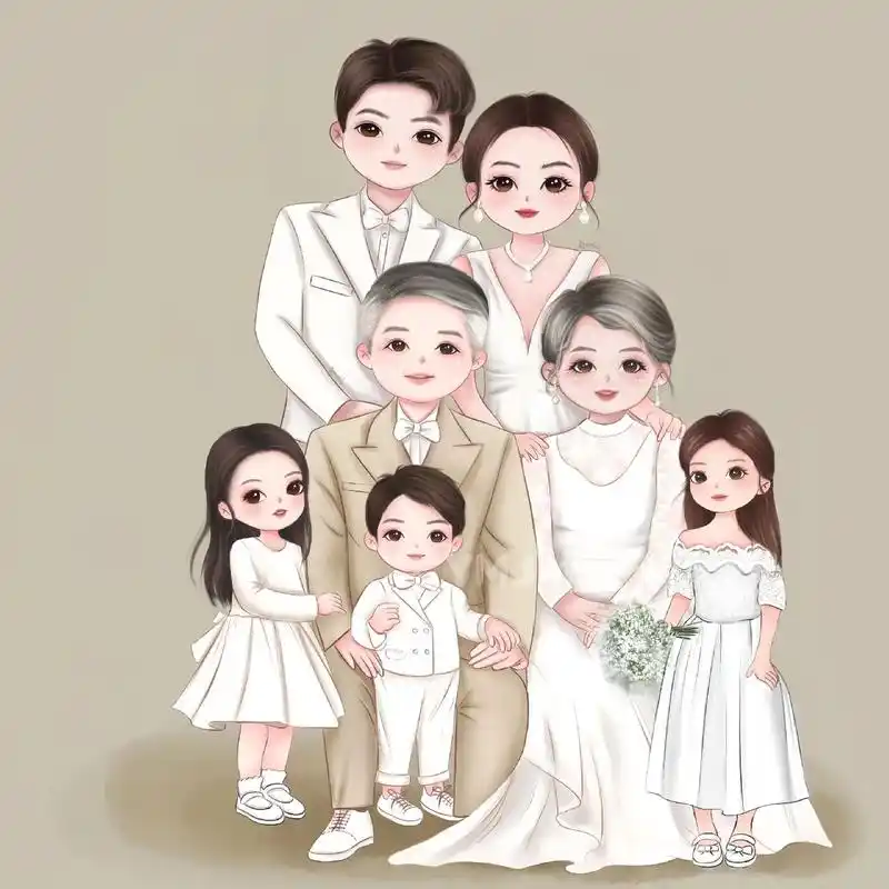 爷爷奶奶亲子头像#亲子头像 #一家七口带爷爷奶 - 抖音