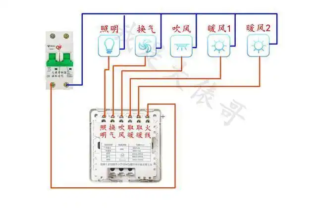 3种浴霸开关的接线,为什么火线和零线都进开关?