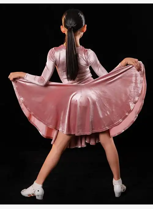 皇朝皇朝拉丁拉丁舞专业比赛规定女童新款长袖儿童拉丁舞演出服