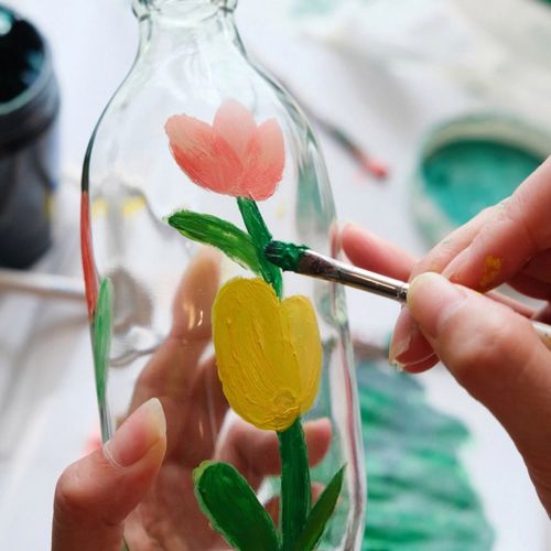 玻璃瓶绘画儿童手绘diy许愿星星创意小瓶子迷你创意美术装饰手工