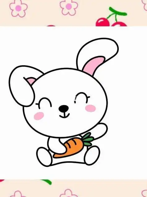 颜色小兔子简笔画怎么画简笔画动物图画彩色兔子可爱萌的小兔子彩铅简