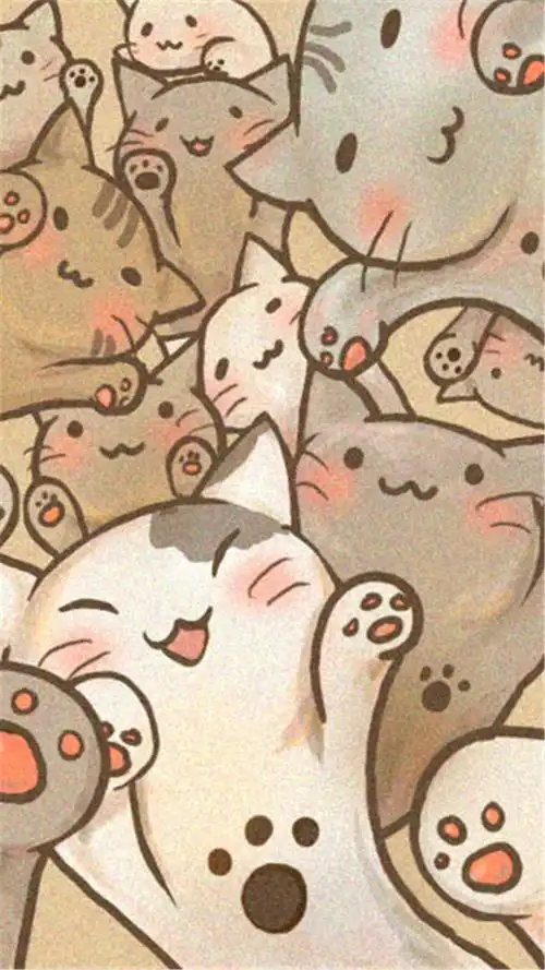萌猫卡通手机屏幕壁纸,卡通,可爱,猫,手机壁纸,手机壁纸,720x1280