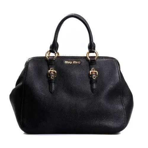 miumiu(缪缪)黑色皮质两用包