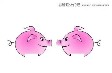 本教程是使用flash制作可爱有趣的亲嘴猪动画,讲述如何用简单的绘图