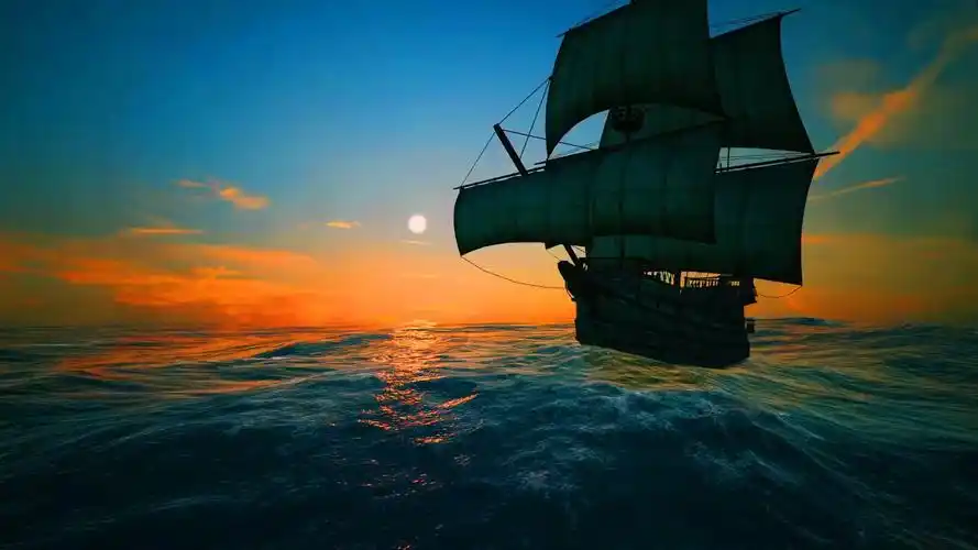 海上日出帆船风景视频素材