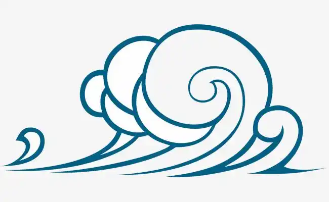 创意蓝色海浪浪花波浪中国风底纹