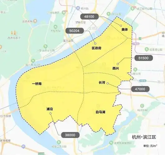 2021年杭州市行政区划调整后各区板块更新限价地图(7月)