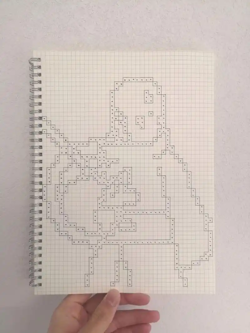 像素画:白面具带土 网格本:a4