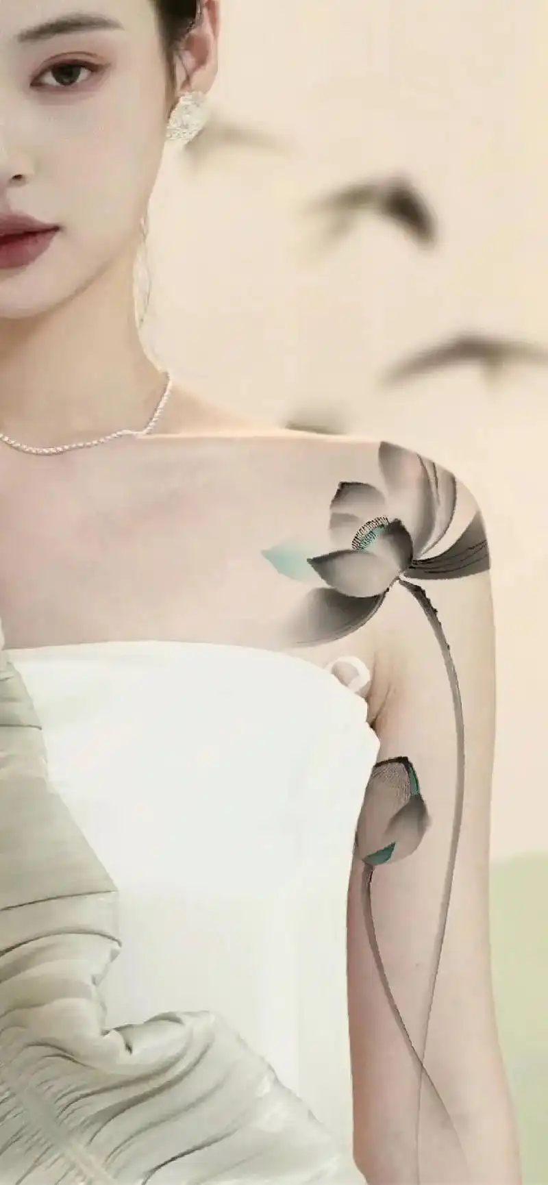 水墨荷花纹身.马良刺青原创,你会心动吗#郑州纹身 #原创作品 - 抖音