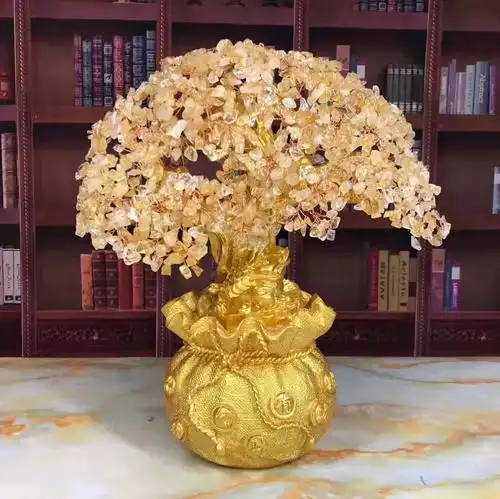 特大黄金钱袋发财树(黄晶)94000552