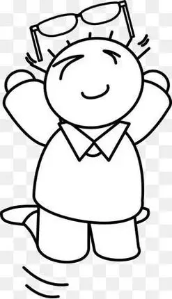 一个简笔画小人捏肚子的 简笔画图片大全-普车都