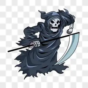 镰刀死神可怕卡通黑色图片素材