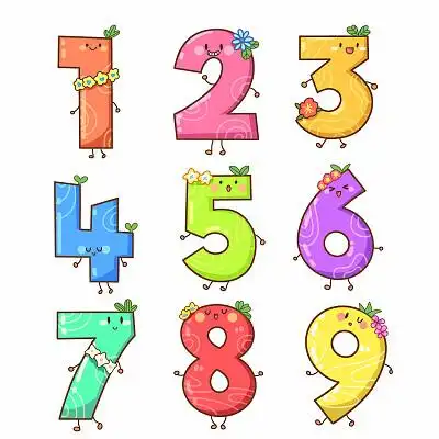 卡通数字可爱组合插画素材png