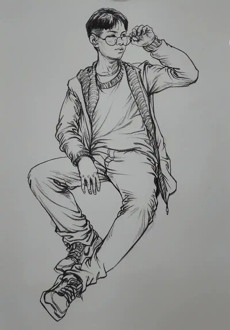 速写初学者画照片抄衣纹即可,衣纹公式在这