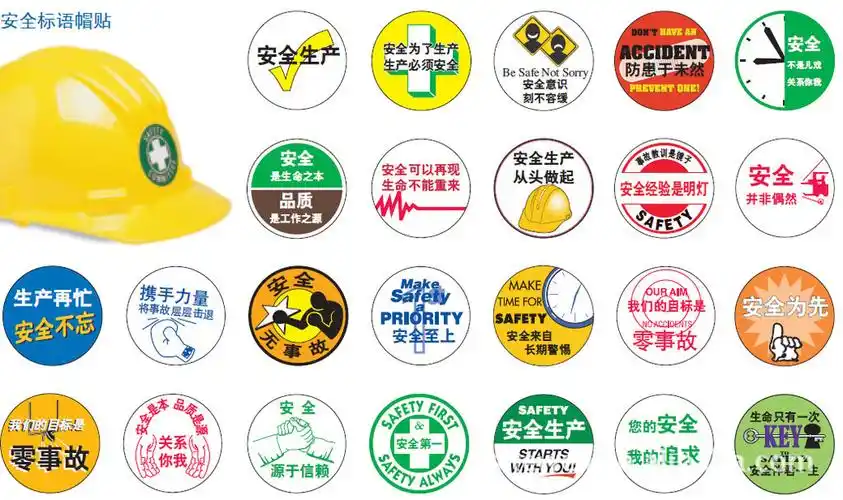 视觉警示设施--安全标语帽贴