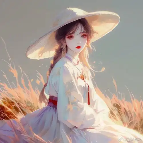 插画古风女生头像