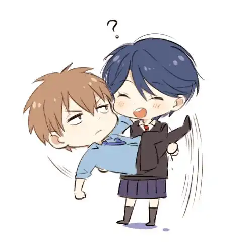 耽美 现代q版人物素材 男男 公主抱