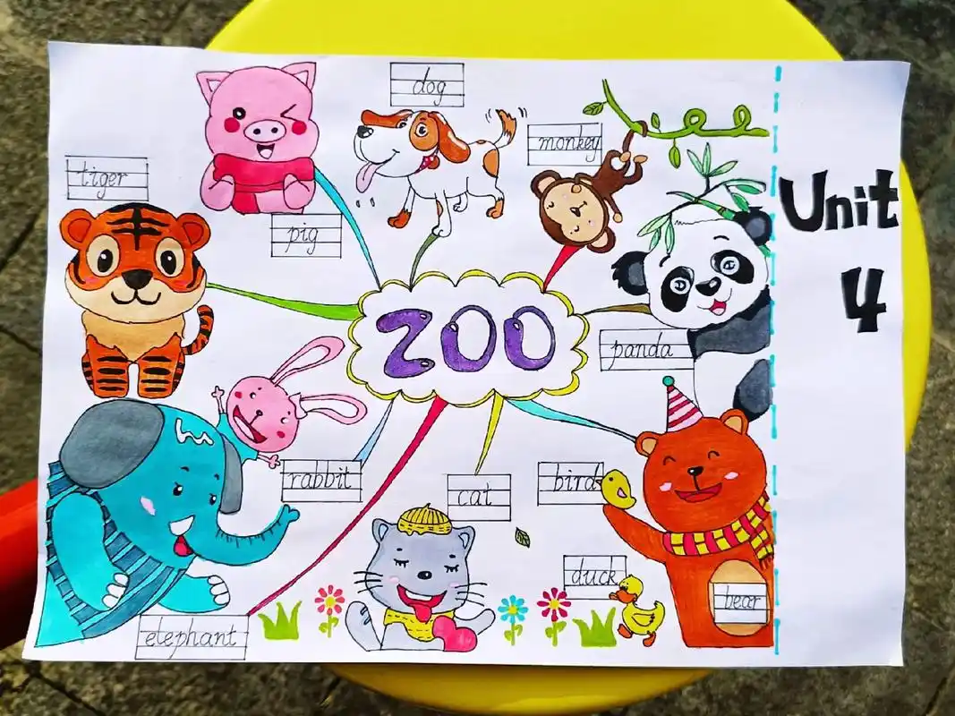 英文手抄报 #三年级  unit 4   动物 - 抖音