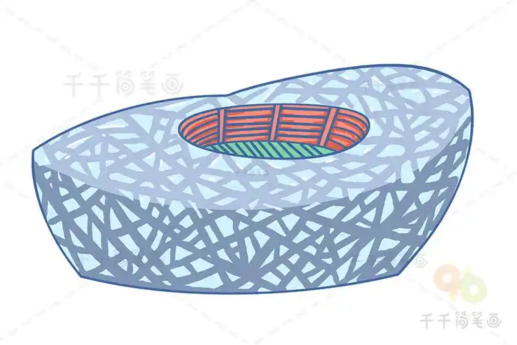 北京鸟巢国家体育场简笔画鸟巢的画法简笔画鸟巢简笔画
