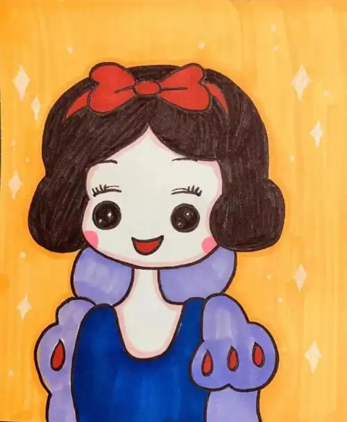 没有人不爱白雪公主94的吧#儿童画  #简笔画白雪公主