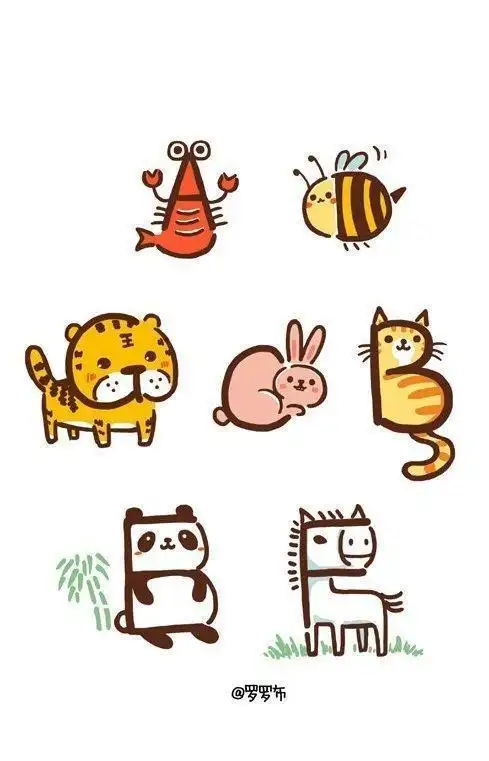 一组有创意的字母简笔画可爱简笔画手绘女孩超可爱的26个字母简笔画